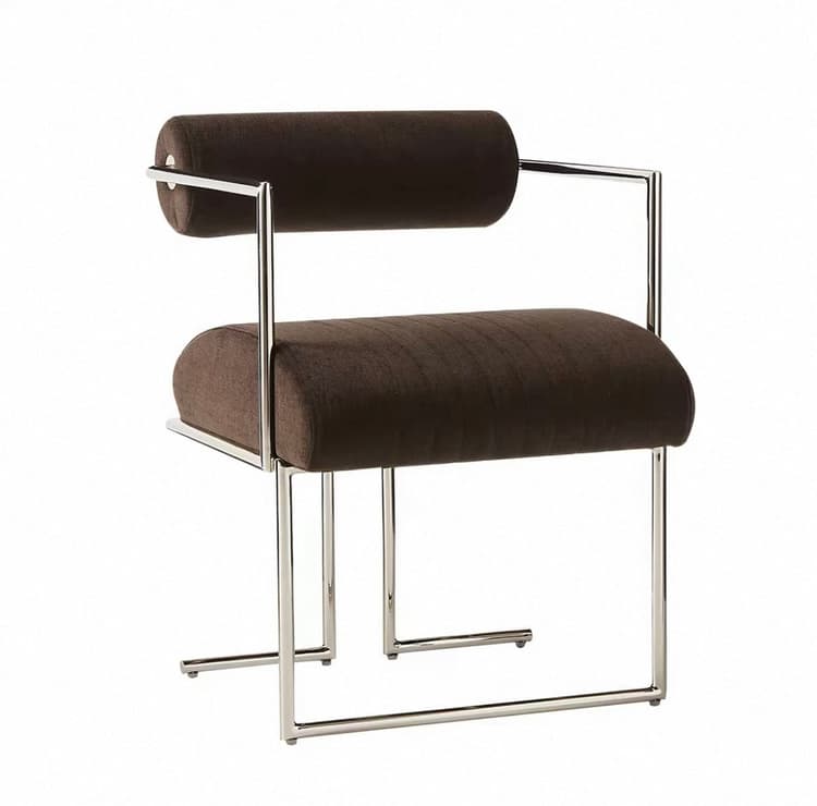Интерьерный стул BARBER DARK BROWN PERFORMANCE FABRIC DINING CHAIR