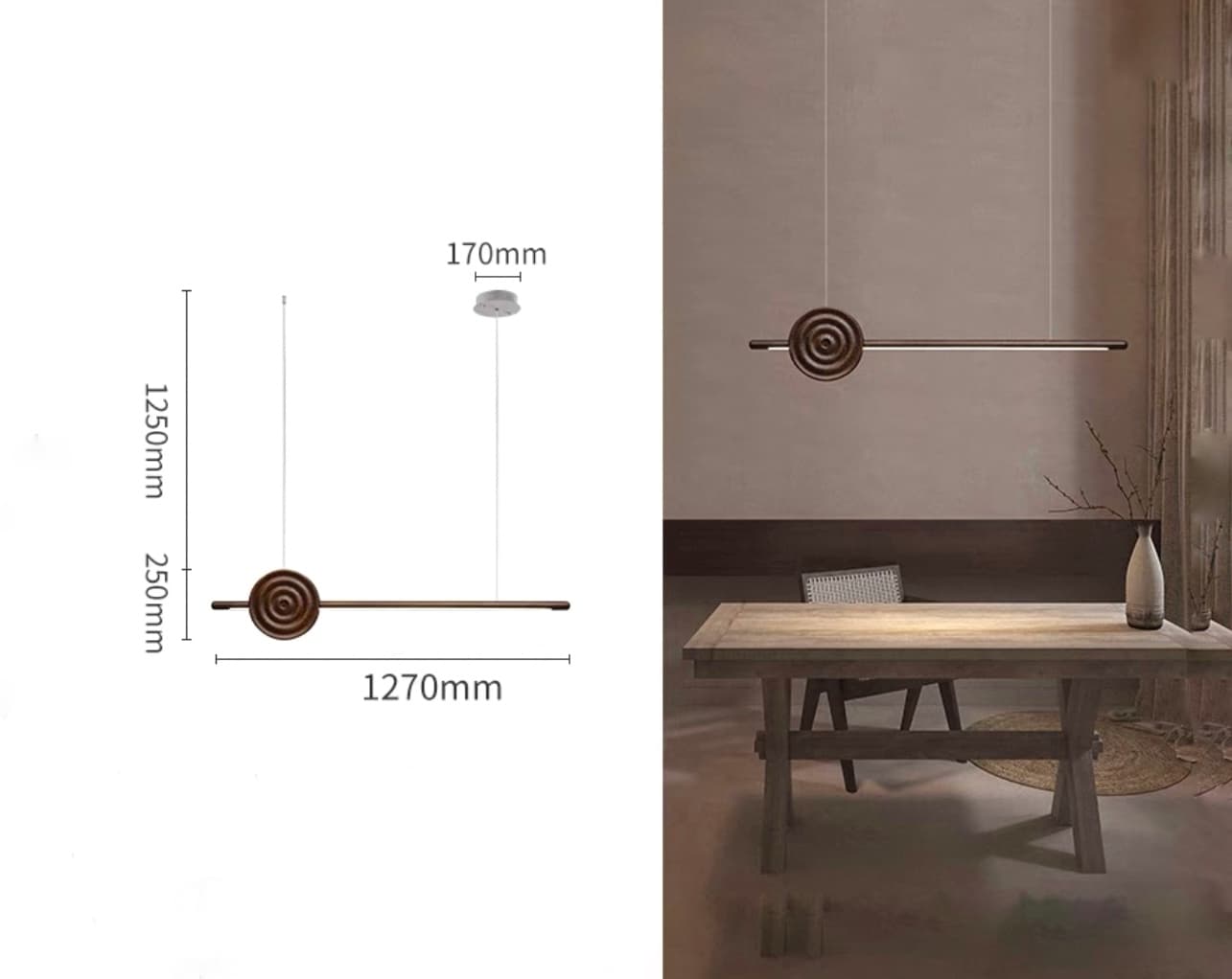 Реечная люстра TENDRIL LONG