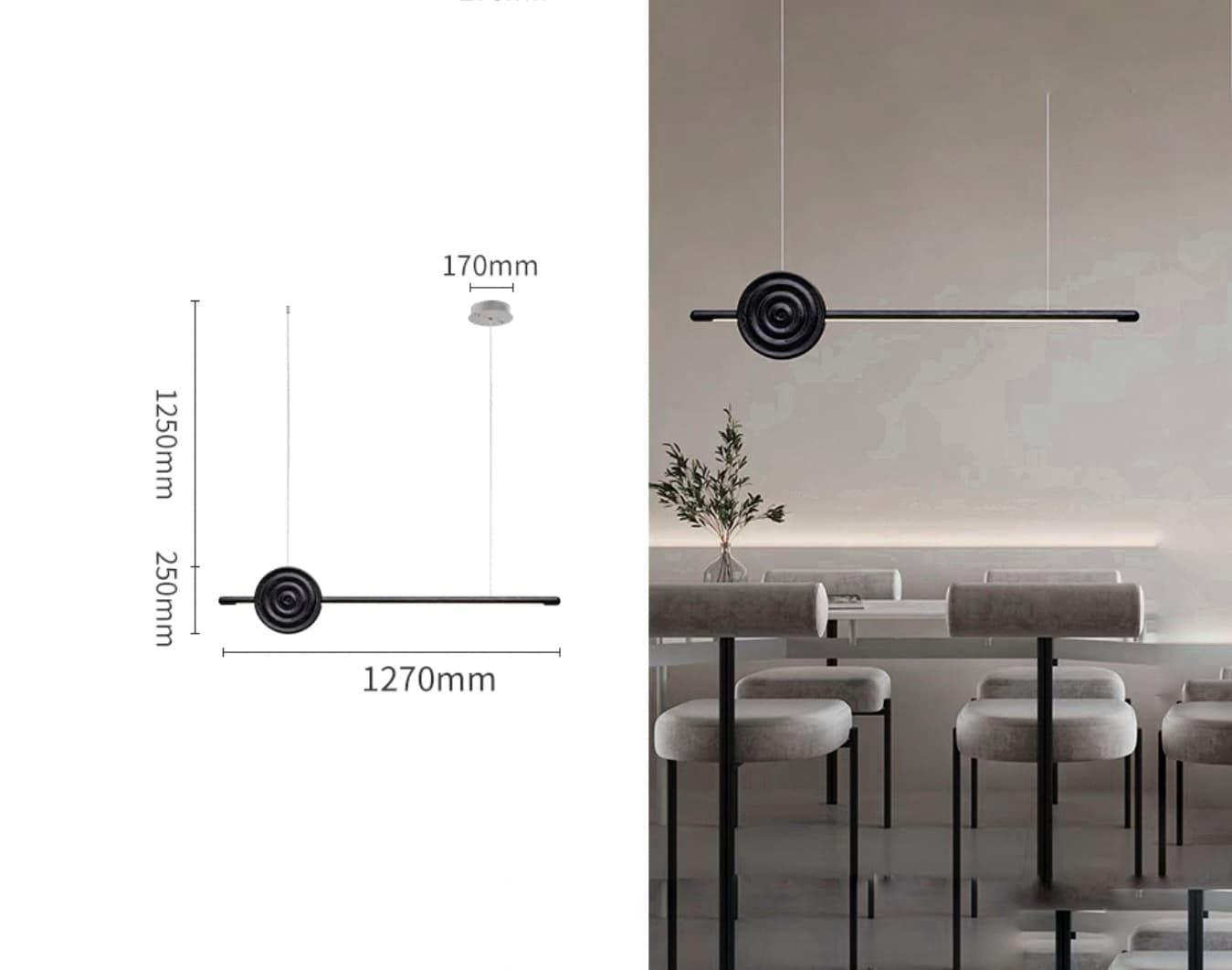 Реечная люстра TENDRIL LONG