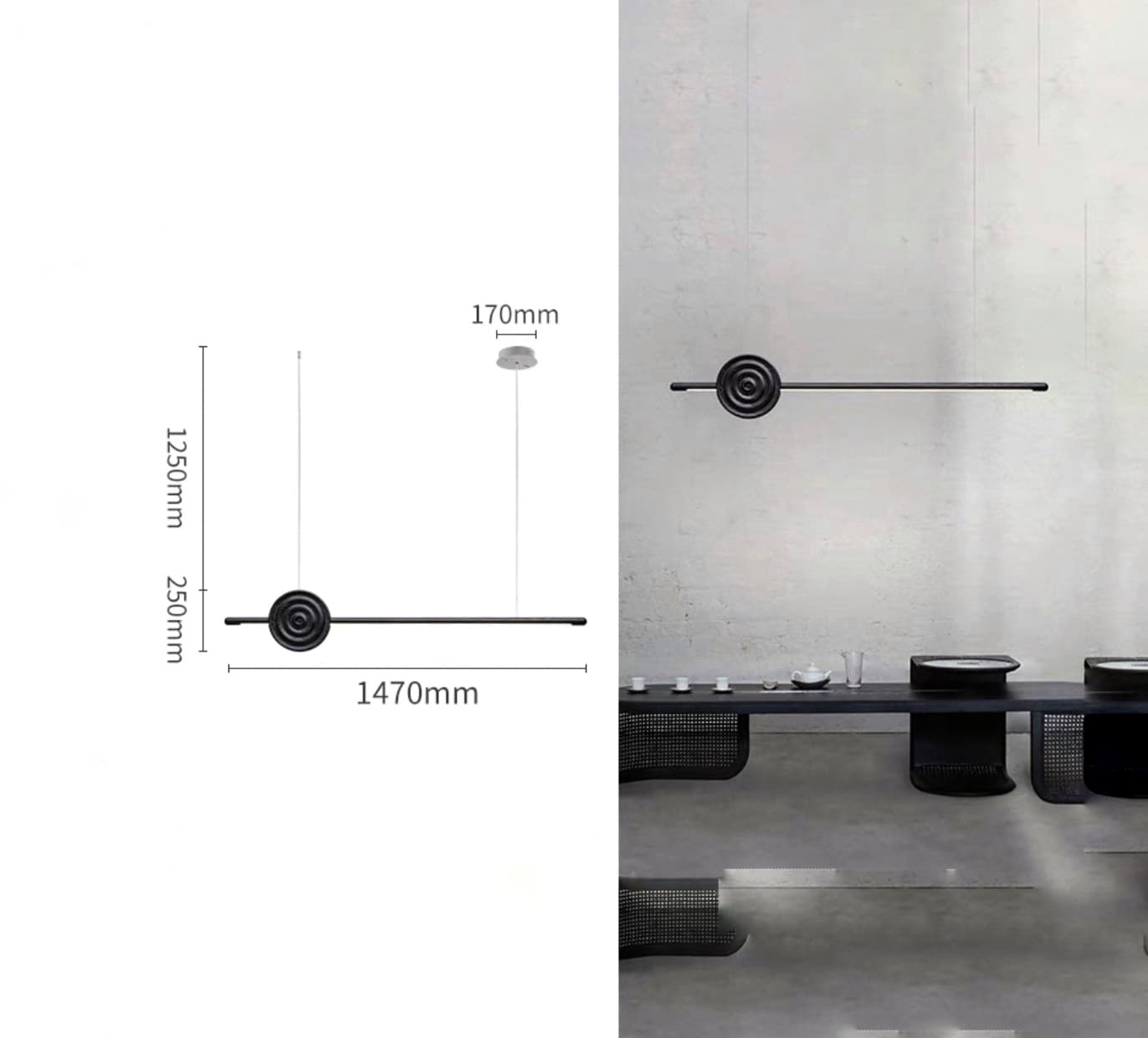 Реечная люстра TENDRIL LONG