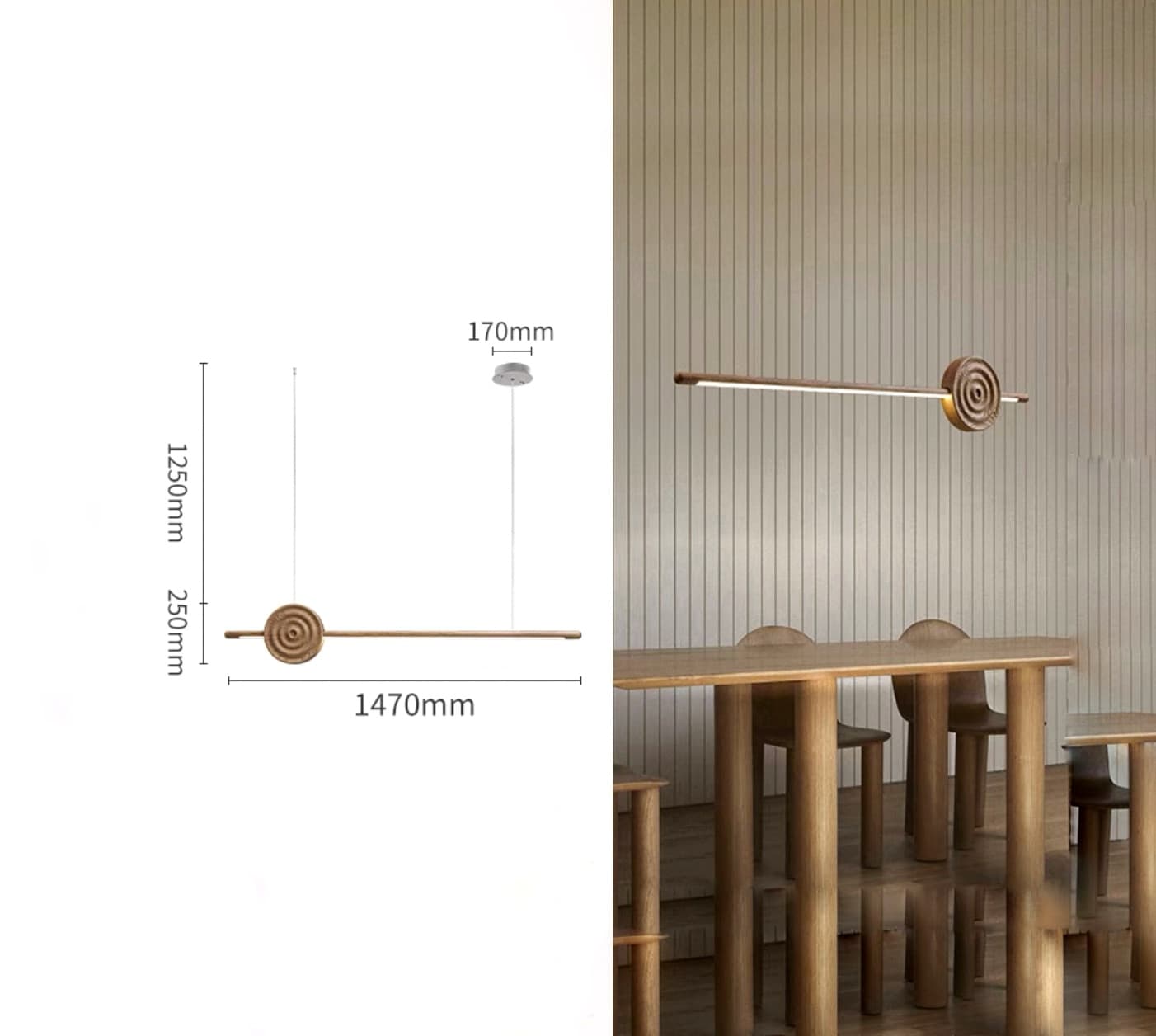 Реечная люстра TENDRIL LONG