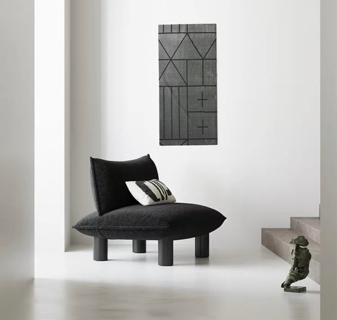 Кресло Modern Nordic Black White Living Room Lounge Accent Chair от Lampastore